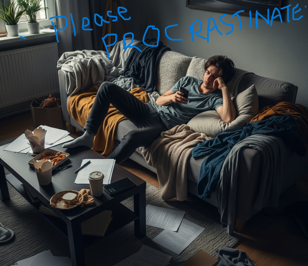 b1 a man lying on a couch with food on it